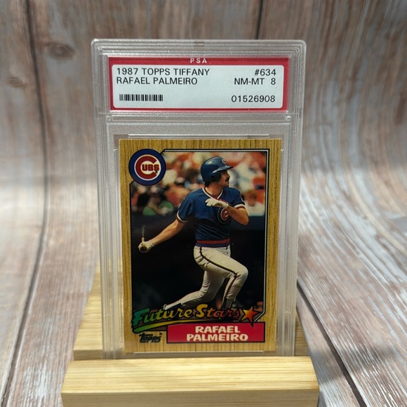 1987 Topps Tiffany Rafael Palmiero #634 PSA NM-MT 8 Baseball Card Item #ME533 - Picture 1 of 3